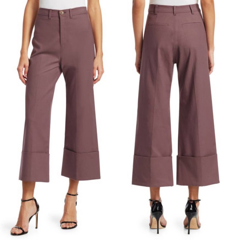 Sea Cropped Wide-Leg Pants in Dusty Mauve